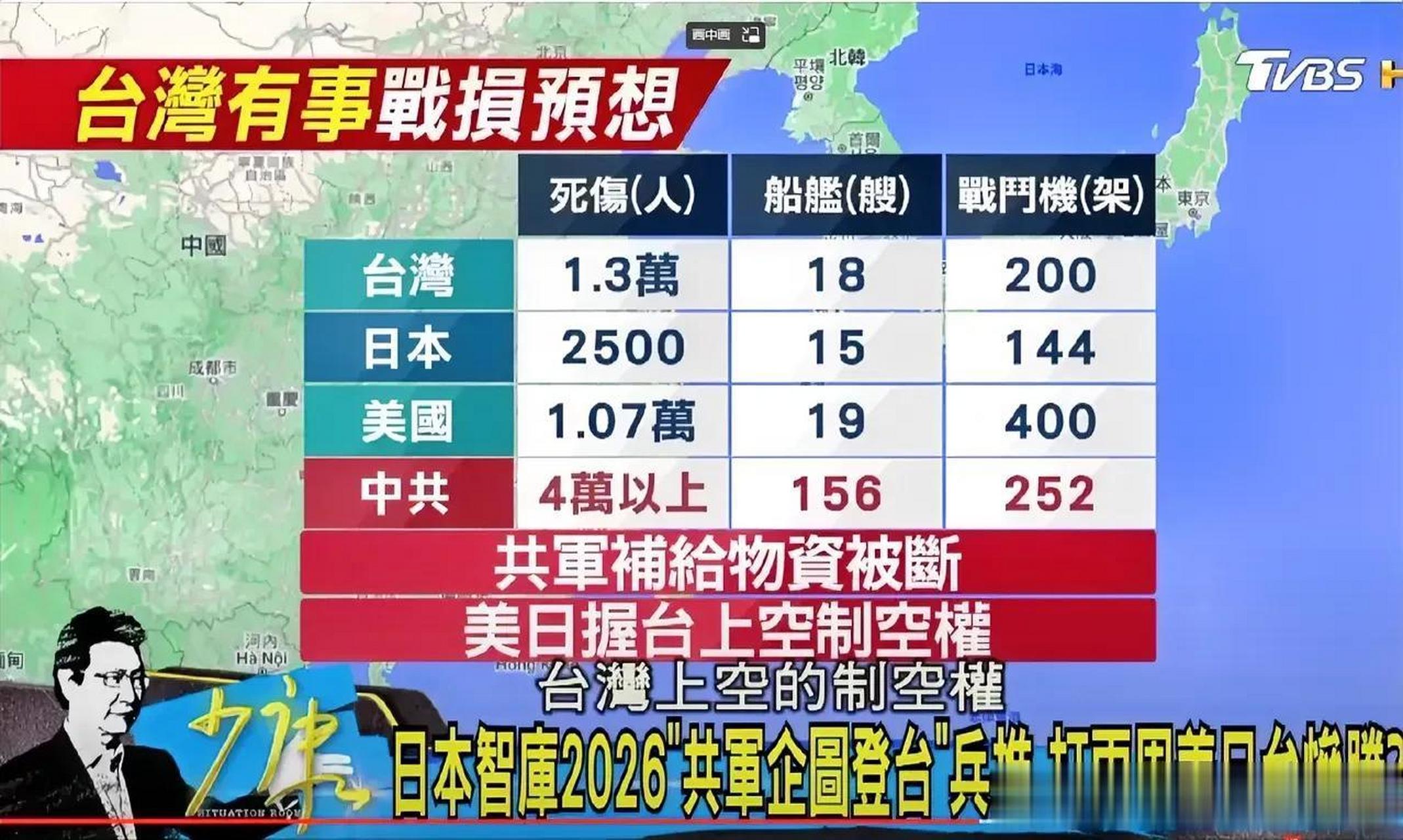 日本做的台海发生战争,推演图……在日本推演模拟下,一旦中国武力收复