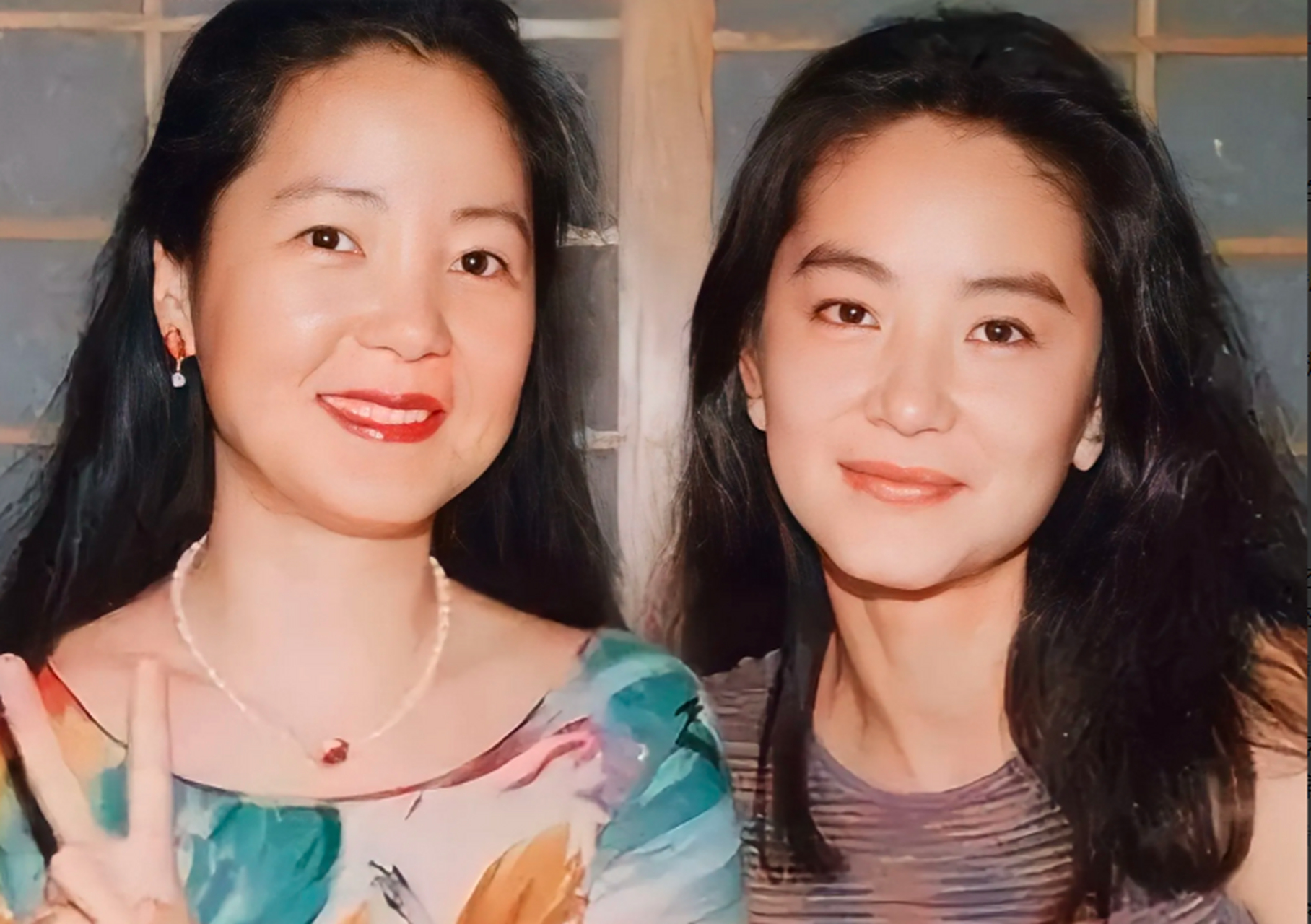 林青霞和姐姐林莉在一起珍贵合影,刚开始的时候林青霞不知道自己还有