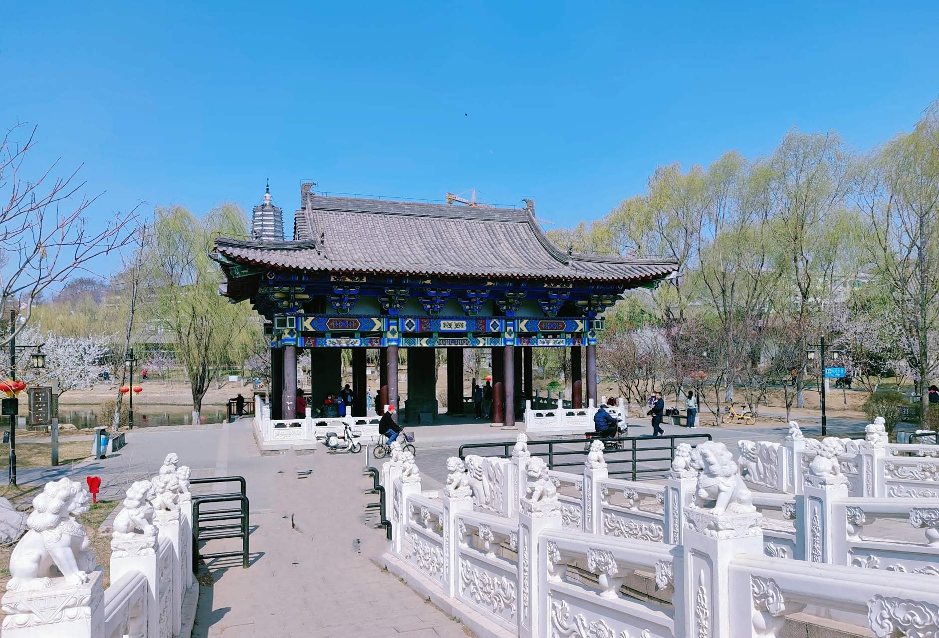 沈阳塔湾公园的春天,桃花朵朵开,绿柳翠如烟!