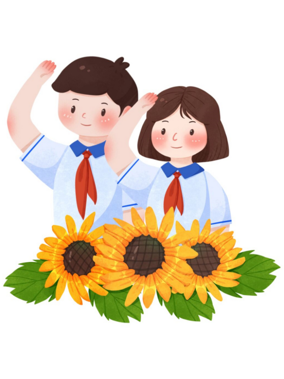 959595 97卡通学生少先队员敬礼素材十一国庆节人物97 95