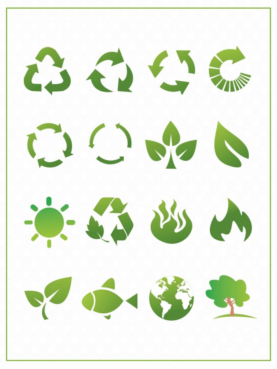 绿色低碳环保图标素材  大家好!