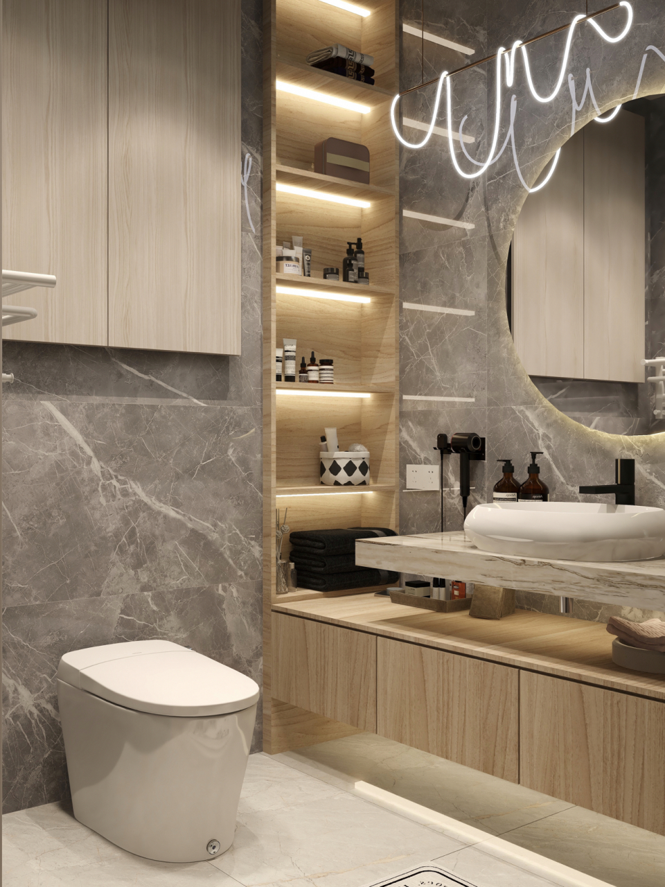 智能马桶简约好看[樱花] 打造高级感浴室[樱花][樱花] [樱花]大约4平