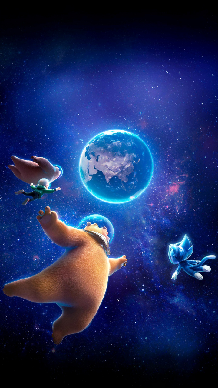 动漫壁纸|《熊出没》高清4k手机壁纸:熊是铁,饭是钢,一顿不吃,饿得慌!