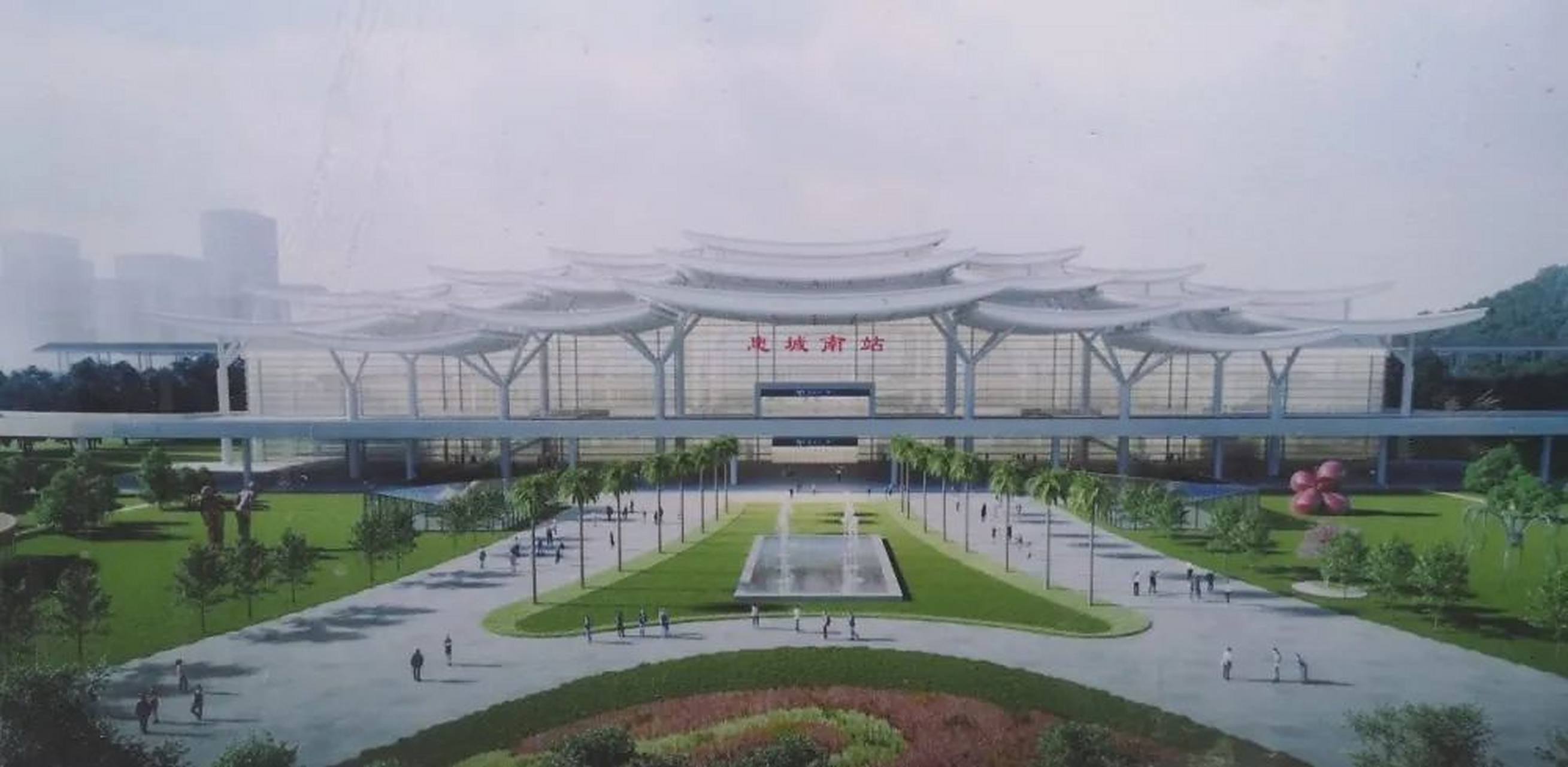 惠州城建# 直击广汕铁路惠城南站新进展,站房主体结构已经完工!