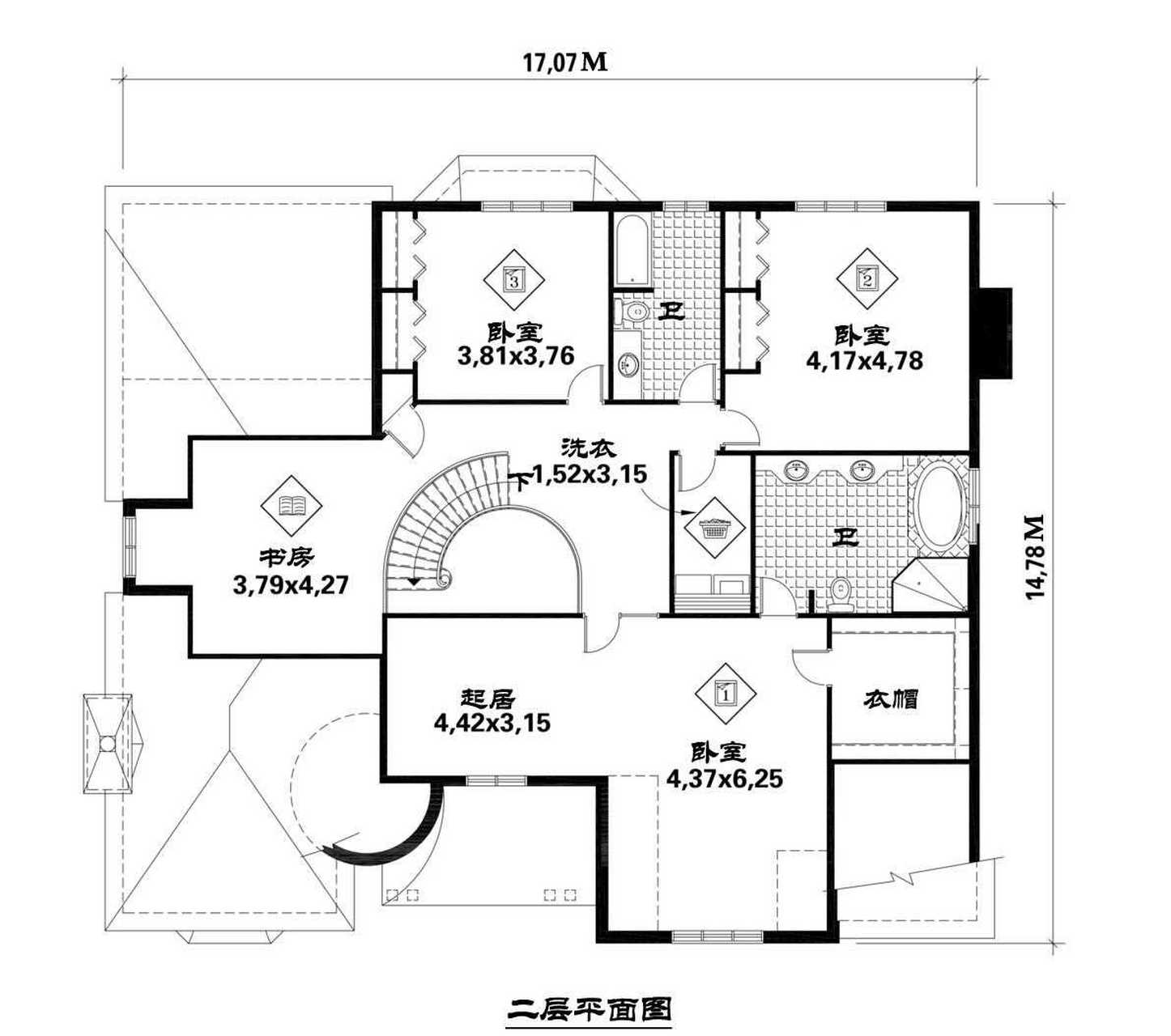 半圆形楼梯平面图大全图片