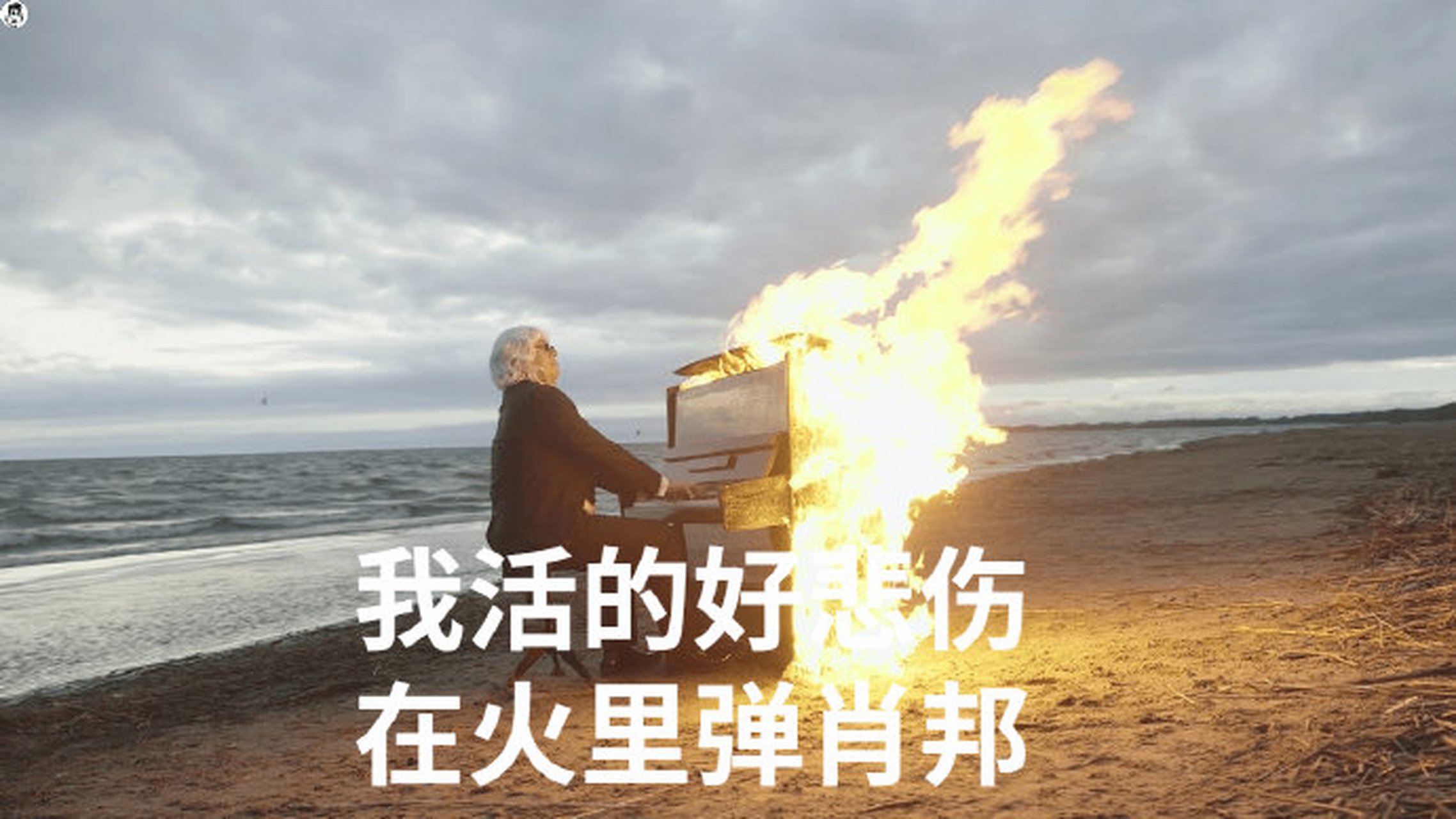 我活的好悲伤 我在雨中拉肖邦     搞笑  #搞笑