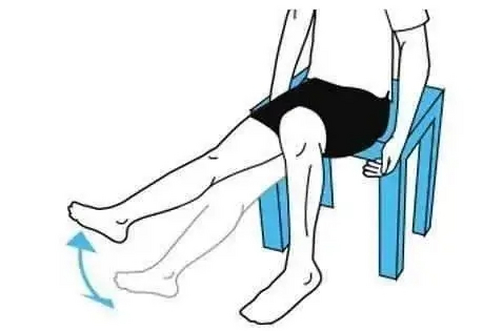 坐位伸膝 #坐位伸膝#坐在椅子上,将双足平放在地上,然后逐渐将左(右)