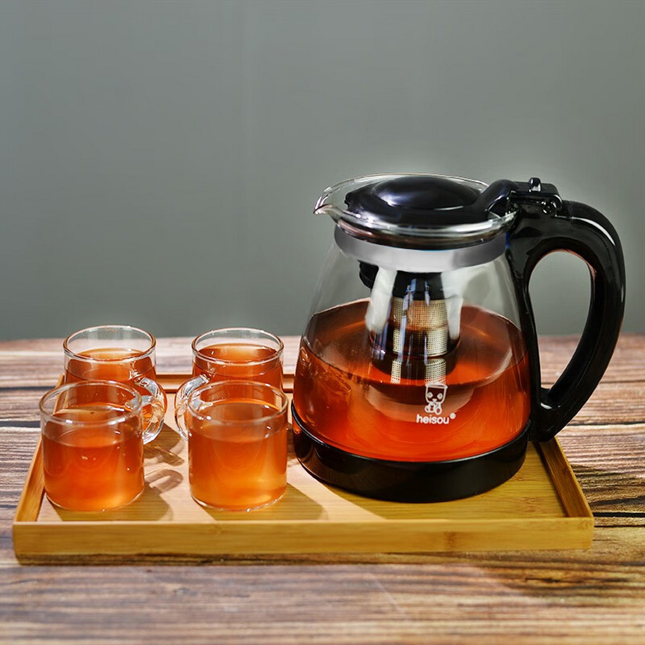 heisou玻璃茶具套装,家用耐热整套功夫茶具,茶杯泡茶壶,公道杯茶漏