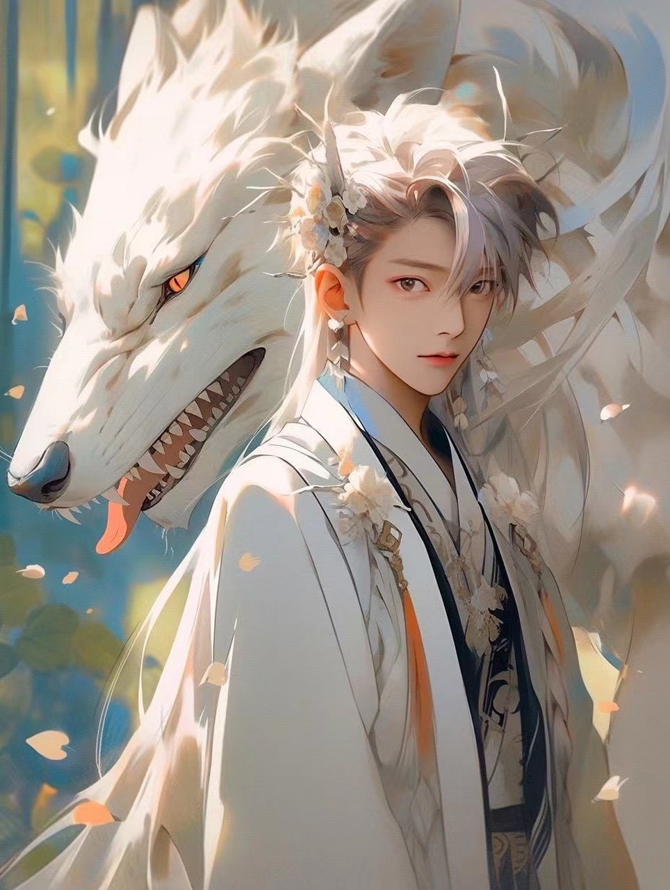 [哟]ai狐妖插画壁纸,涂山璟