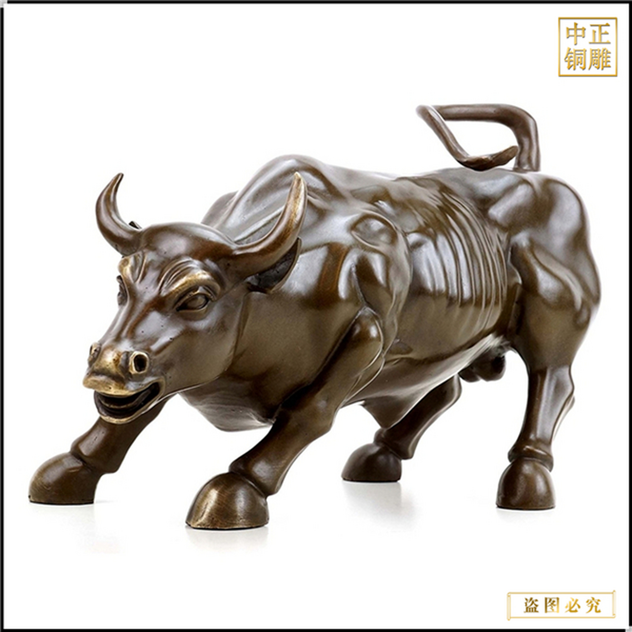 纯铜铸造华尔街牛雕塑摆件 5米尔街大型铜牛 户外华尔街铜牛雕塑 牛在