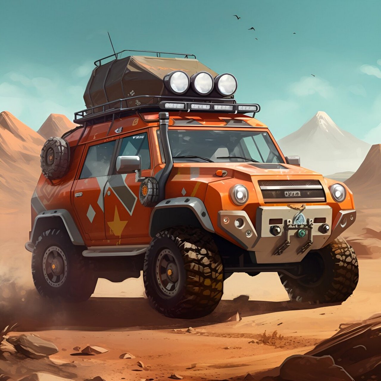 绘画素材千集分享 车·越野车   在绘画的世界里,车辆是常见的创作