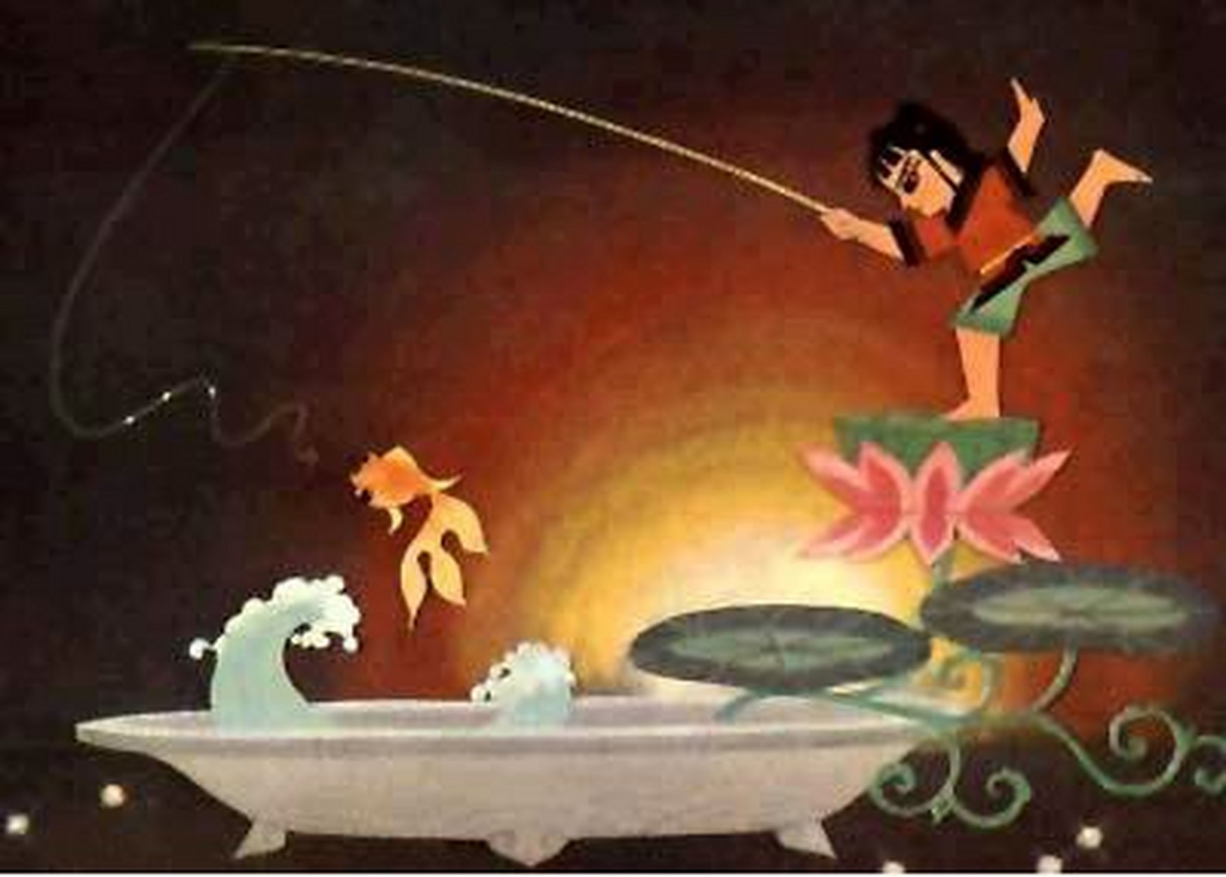 动画《渔盆》 动画片《渔盆》,广为传颂,非常出名,讽刺了贪官污吏屈服