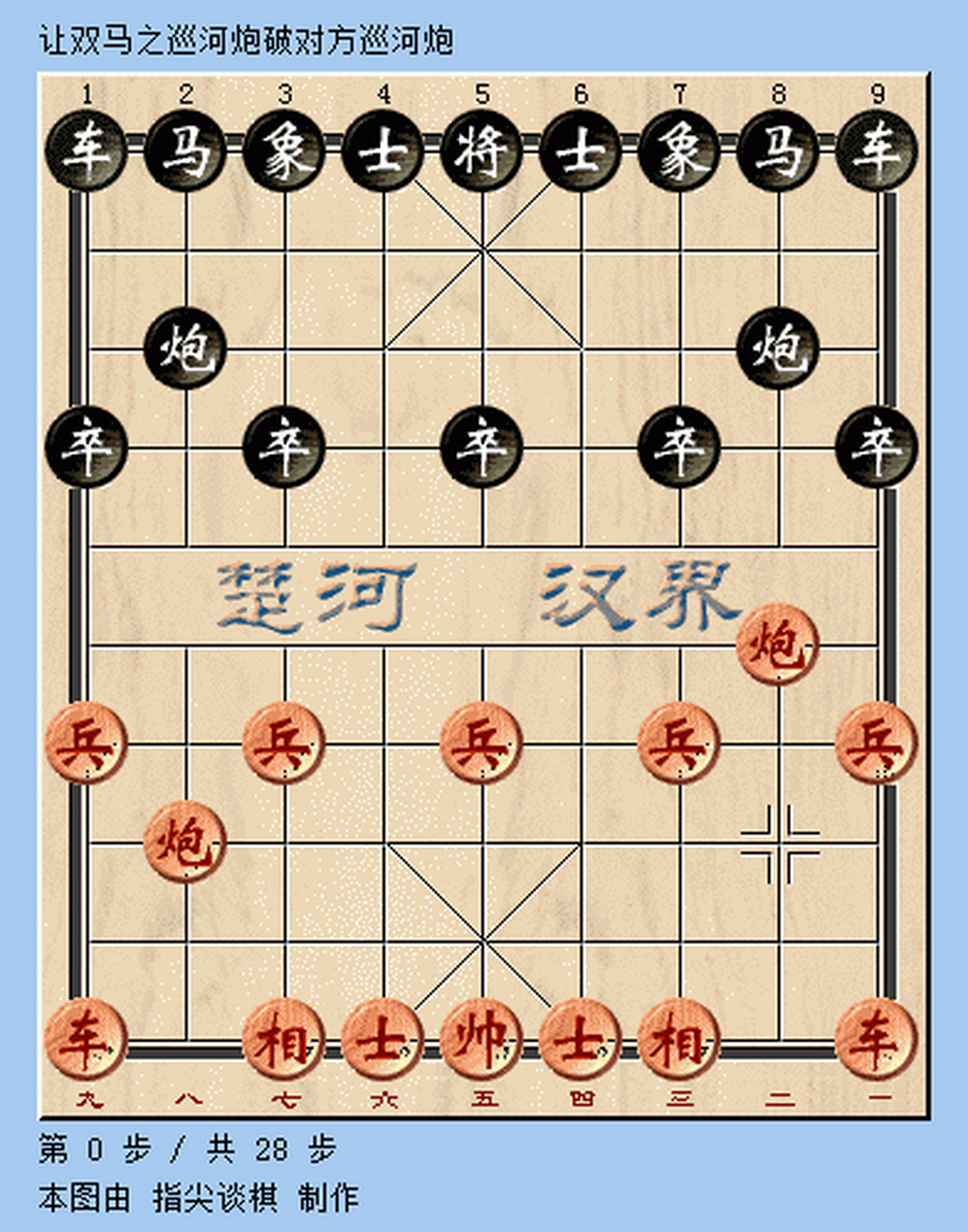 《橘中秘》让双马之五,巡河炮破解巡河炮,黑方伺机以巡河炮跟住红方红