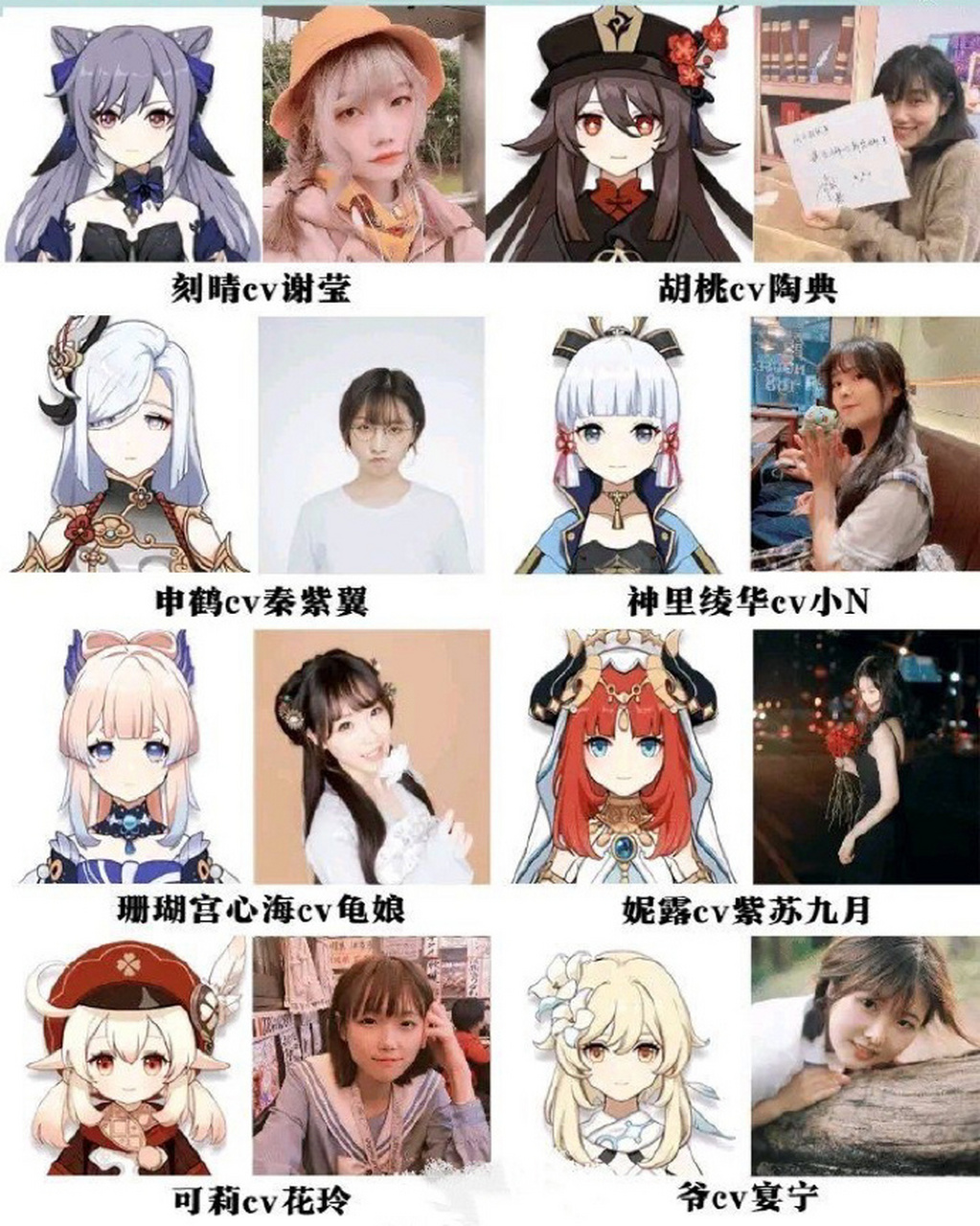 游戏#  原神各cv