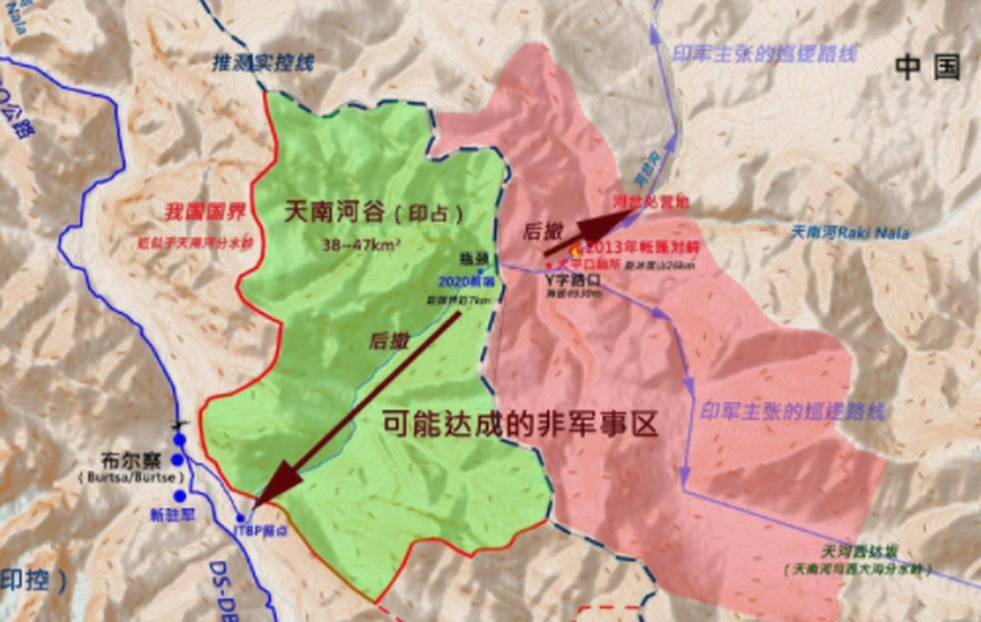 中印谈判透露一个细节,原来我们早已收回天南河谷并实际控制 印度的