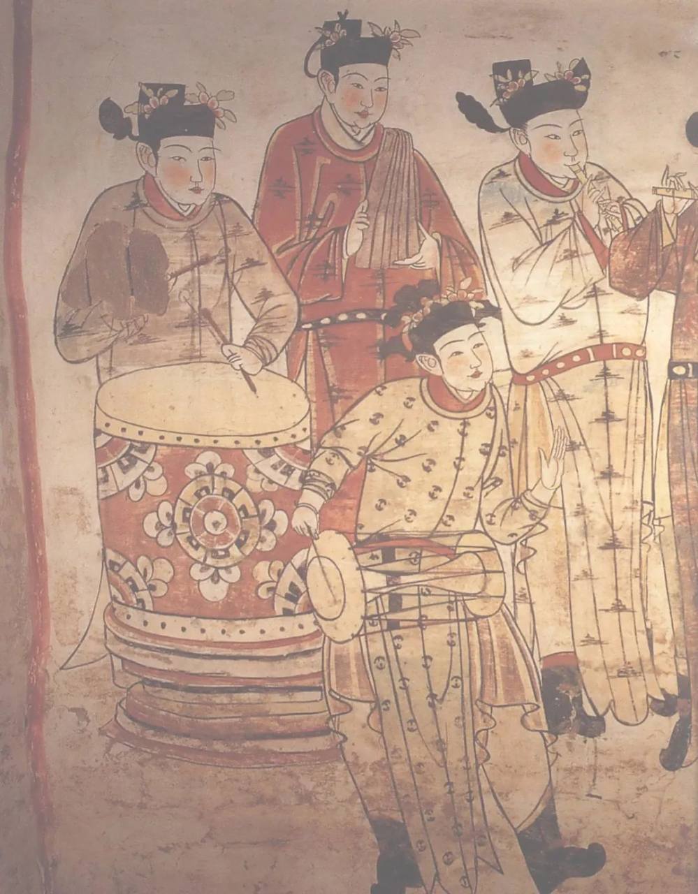 文物# 这是一组河北宣化下八里辽代壁画墓群出土的壁画.