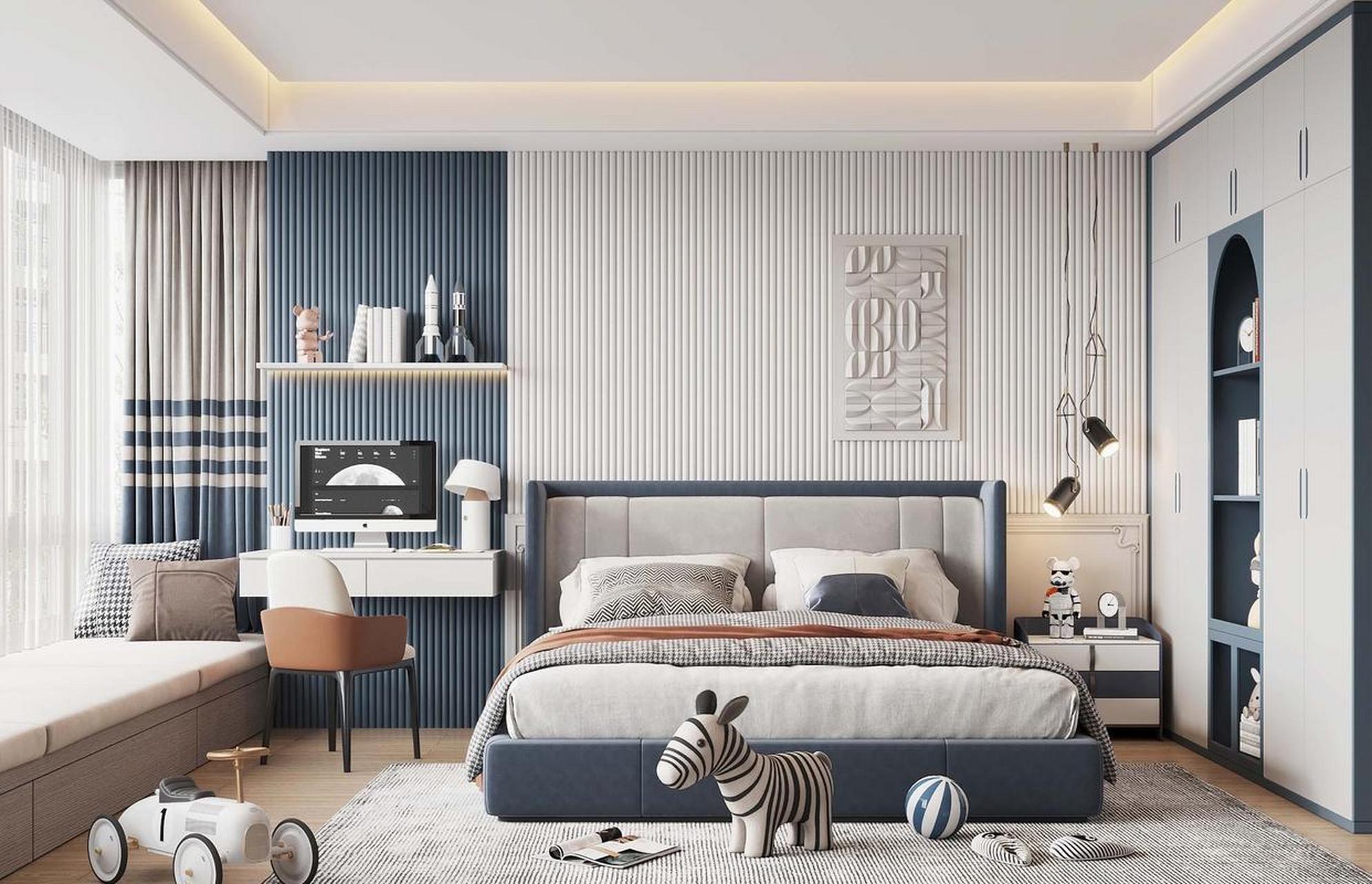 适合青少年的卧室设计效果.  你喜欢这样的装修吗?喜欢点个赞吧.