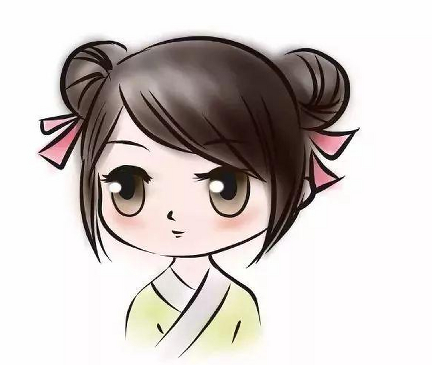 在中国古代,小女孩们到了及笄之年,都要在头上梳两个"髻",左右分开