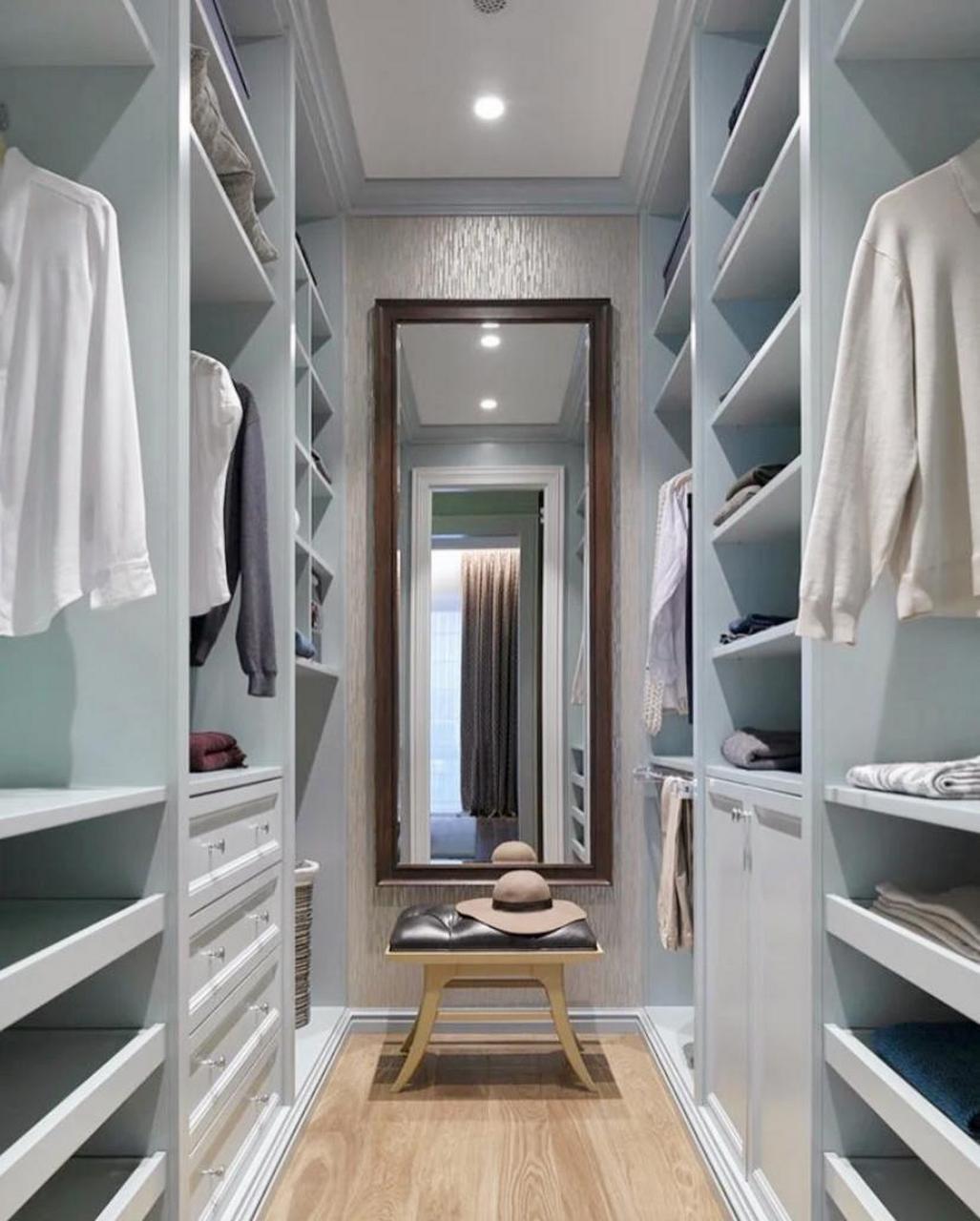 衣帽间布局,超实用的u型步入式衣橱 之前我分享过步入式衣帽间设计