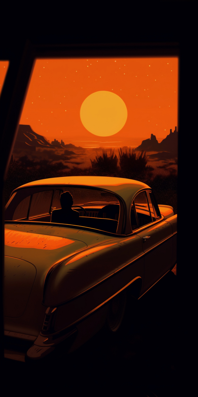 适合做壁纸,极简的暖色系风景照片!#手机壁纸# #ai# 绘画