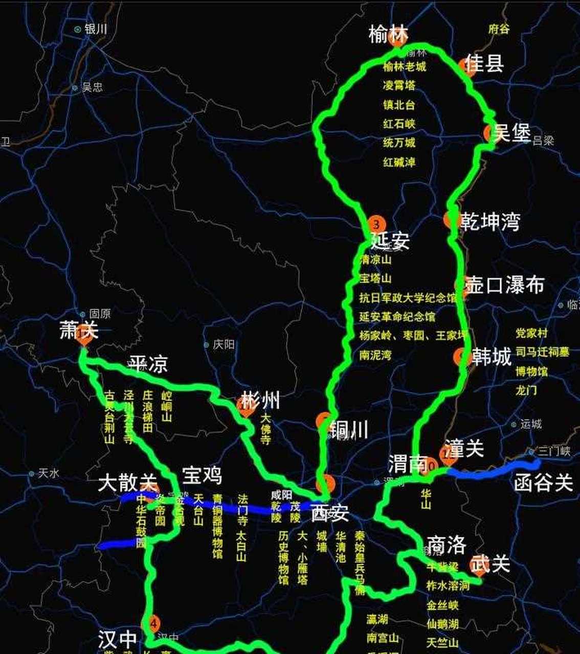 陕西107国道全程线路图图片