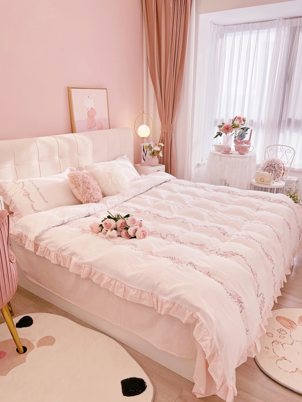 我的家一直在温暖我|粉色轻奢少女心卧室   家里的主卧装修成了我敲爱