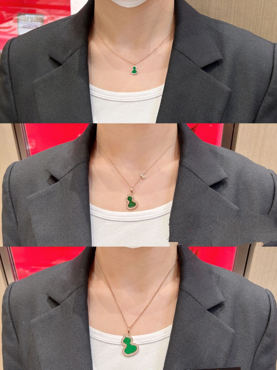 麒麟绿葫芦项链|扑面而来的富贵感	 "麒麟绿葫芦采用翡翠的材质,颜色