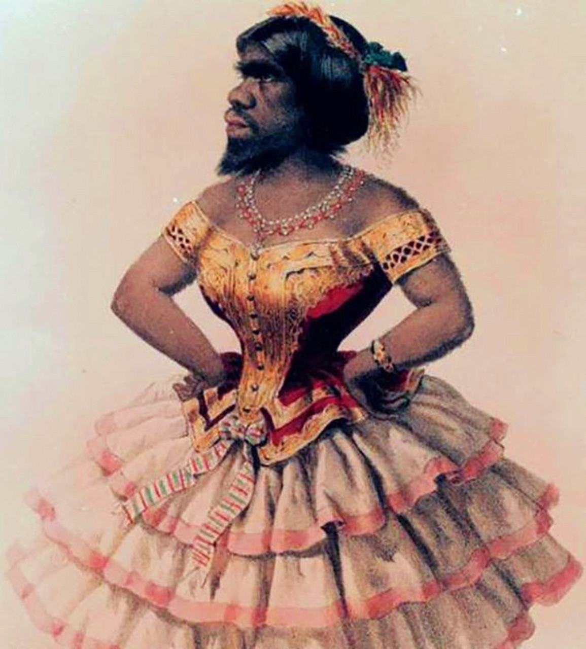 不是男人,她是个女人,她就是著名的"意大利胡子小姐"朱莉娅