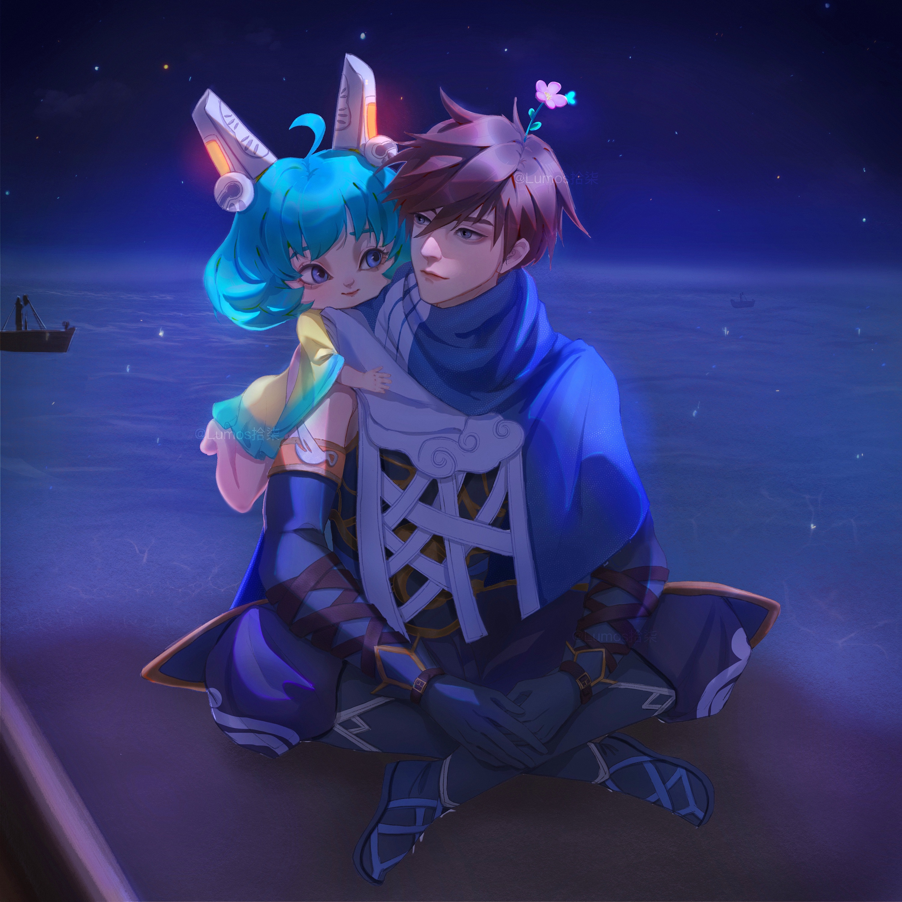 有一天,蔡文姬在打野  转角遇到了澜,她心情忐忑,一不小心伤到了他