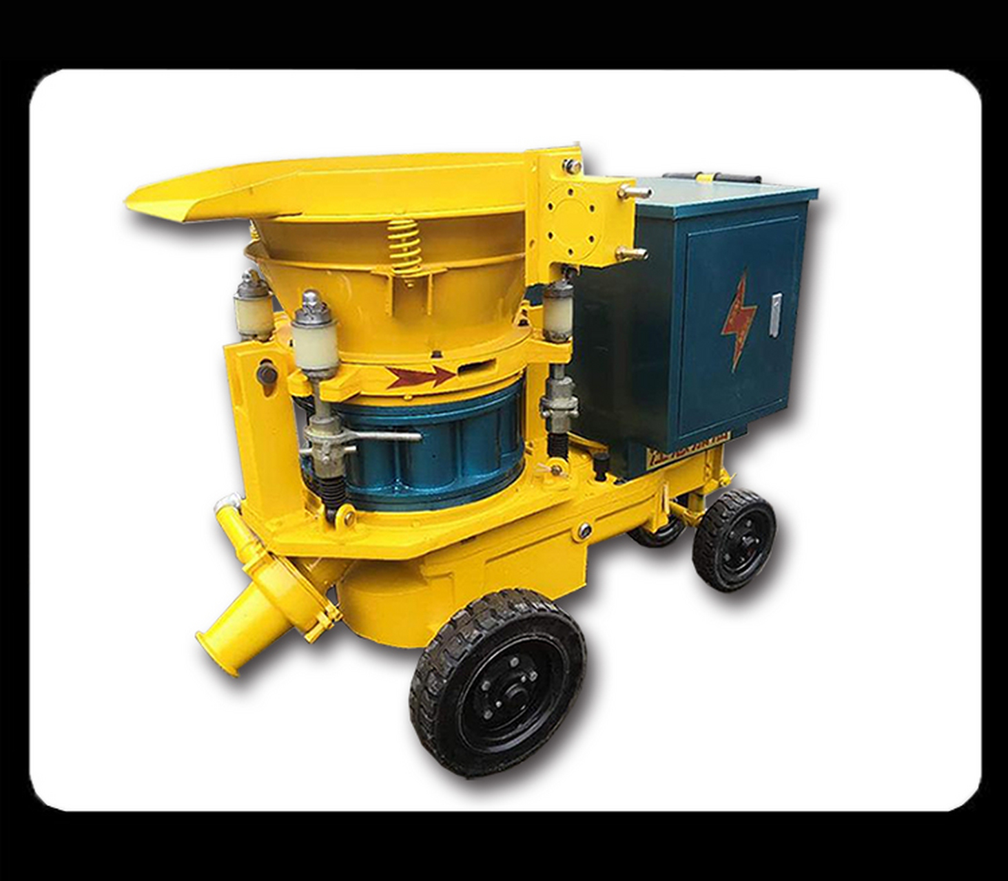 湿式混凝土喷浆机又称为混凝土湿喷机,采用湿喷工艺,喷射混凝土作业