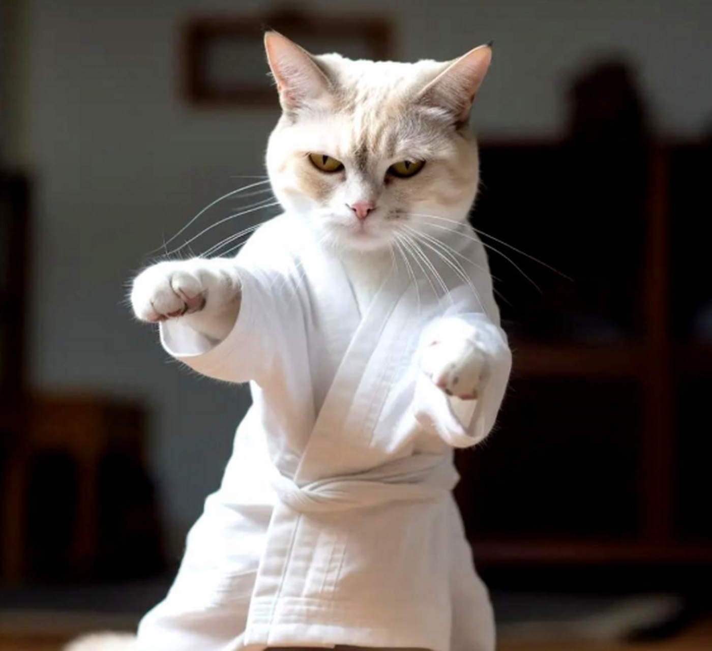 这只会功夫的猫猫真是厉害啊!