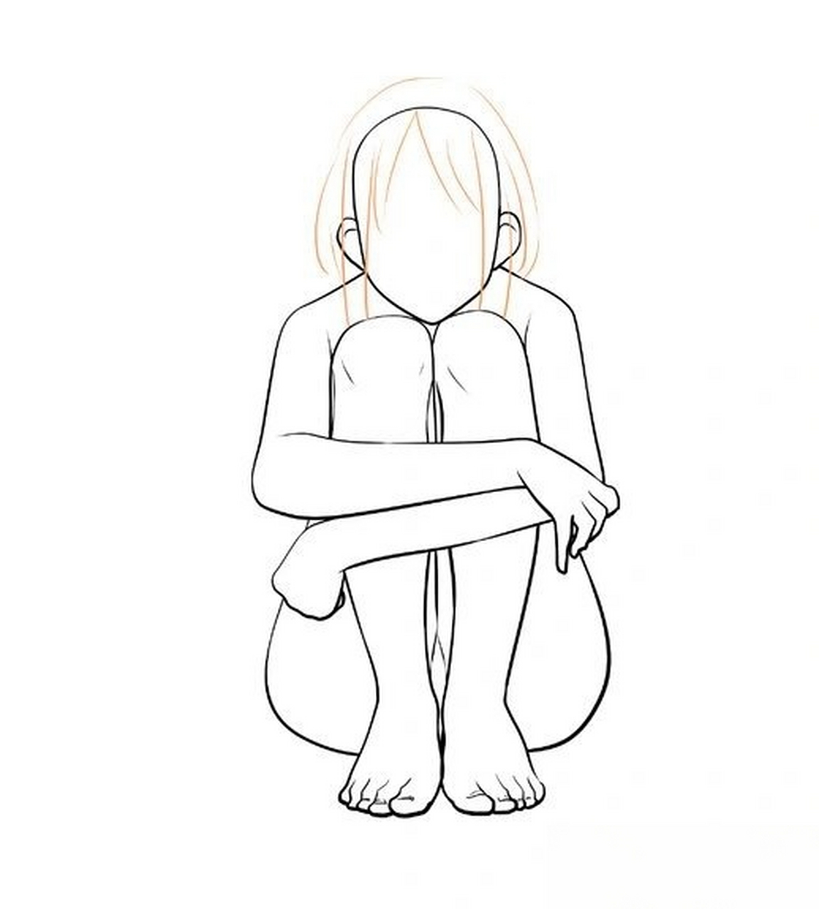 不同角度的抱膝参考  从不同的角度去抱膝思考,让色彩更加丰富,让线条