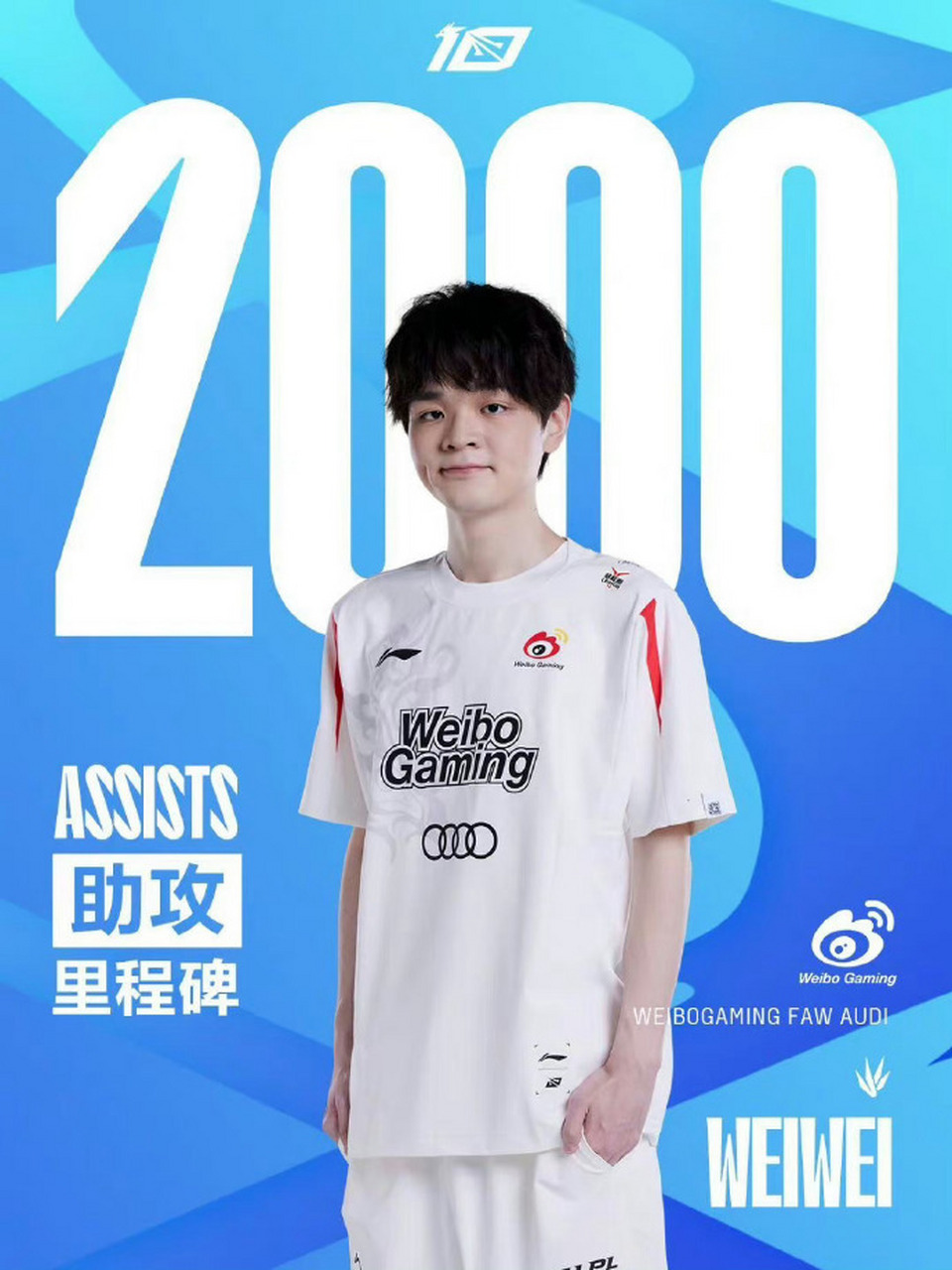 【里程碑:weiwei达成lpl2000助攻成就】  在今日wbg对阵nip的比赛中