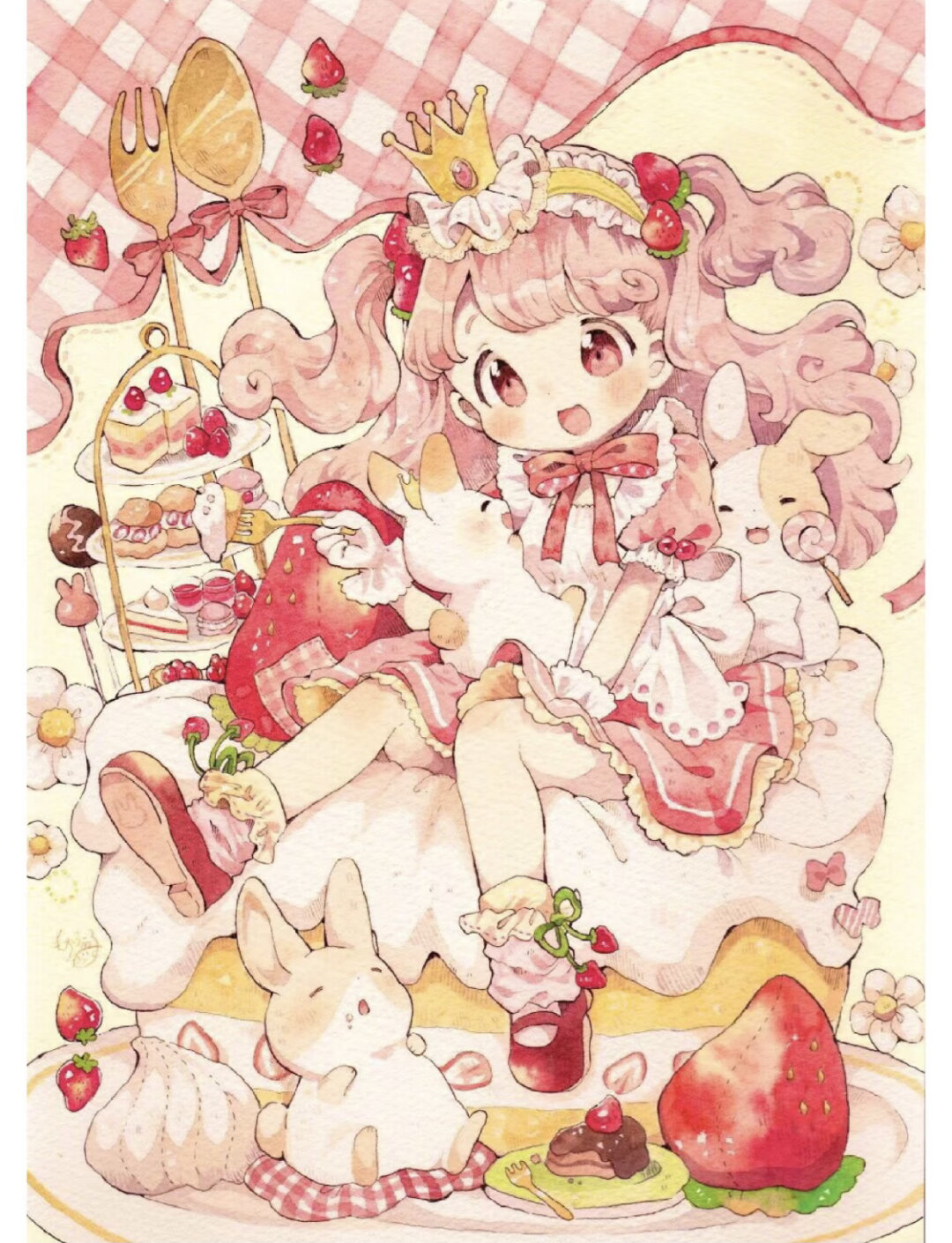 水彩风q版萝莉 插画素材分享.@爱分享的和暖的动态