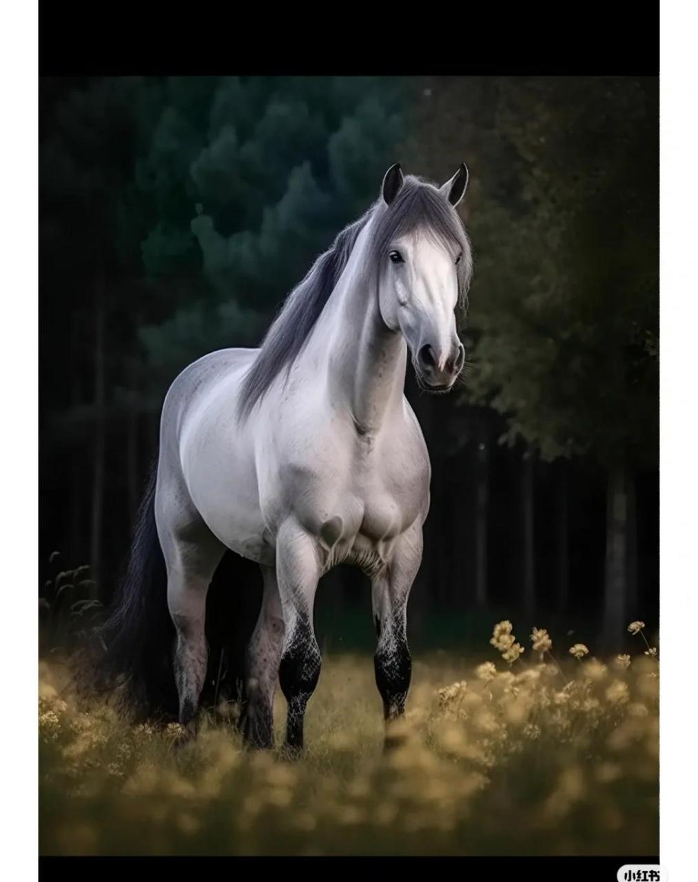 健壮的马儿,在草原上奔跑