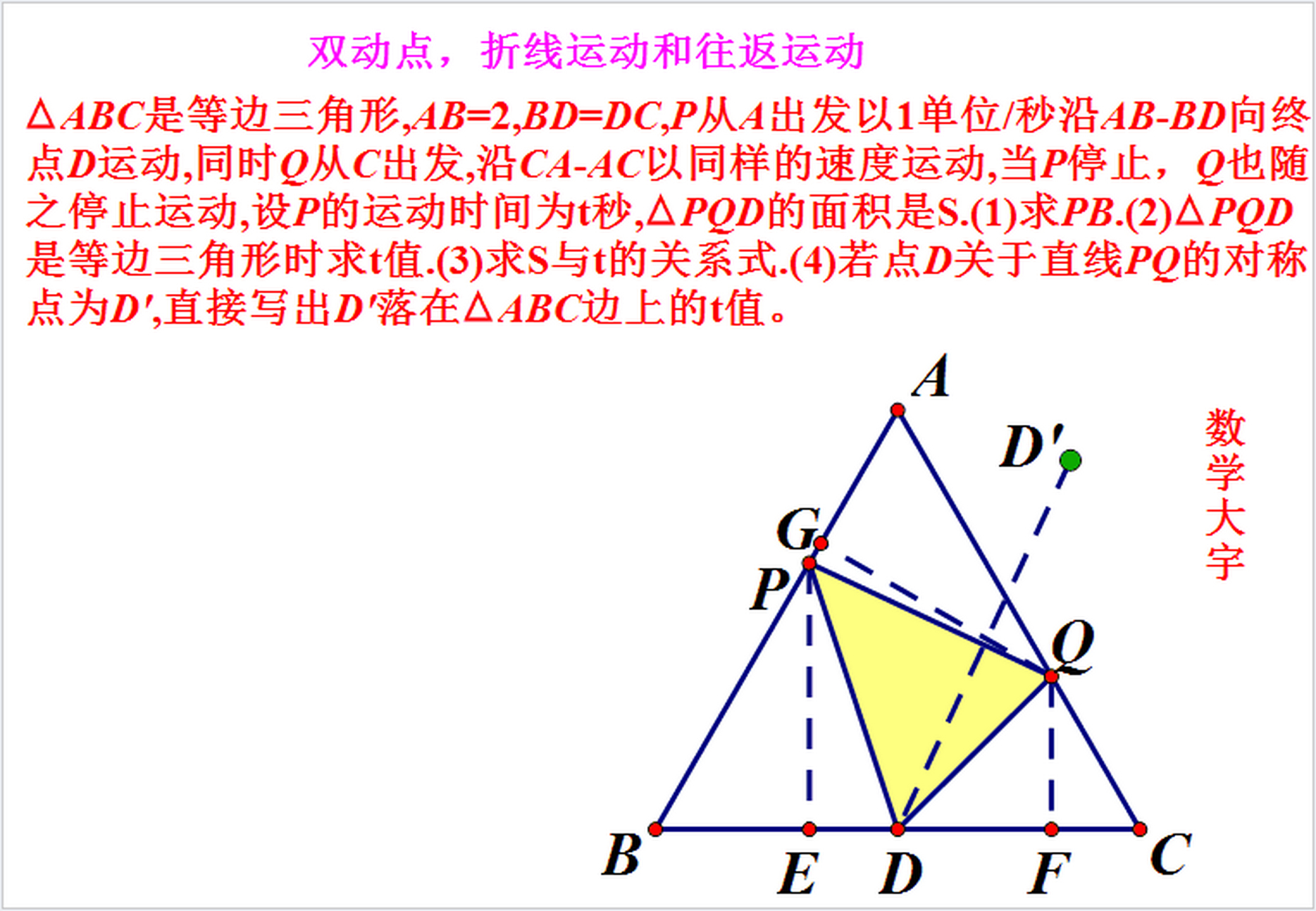 双动点往返运动难不难?初三的孩子最有权回答.