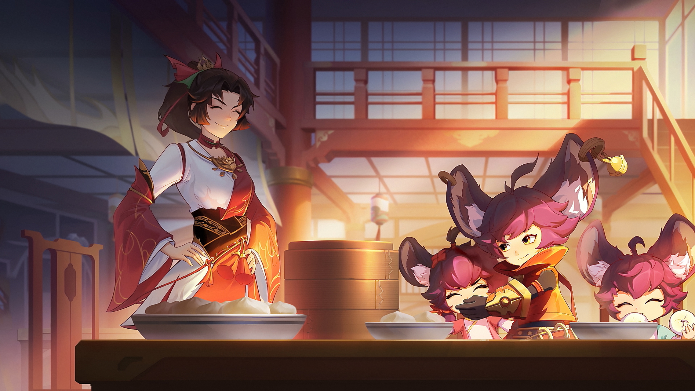 动漫壁纸|《王者荣耀》云缨,元芳一家高清壁纸:李元芳一家子太可爱了