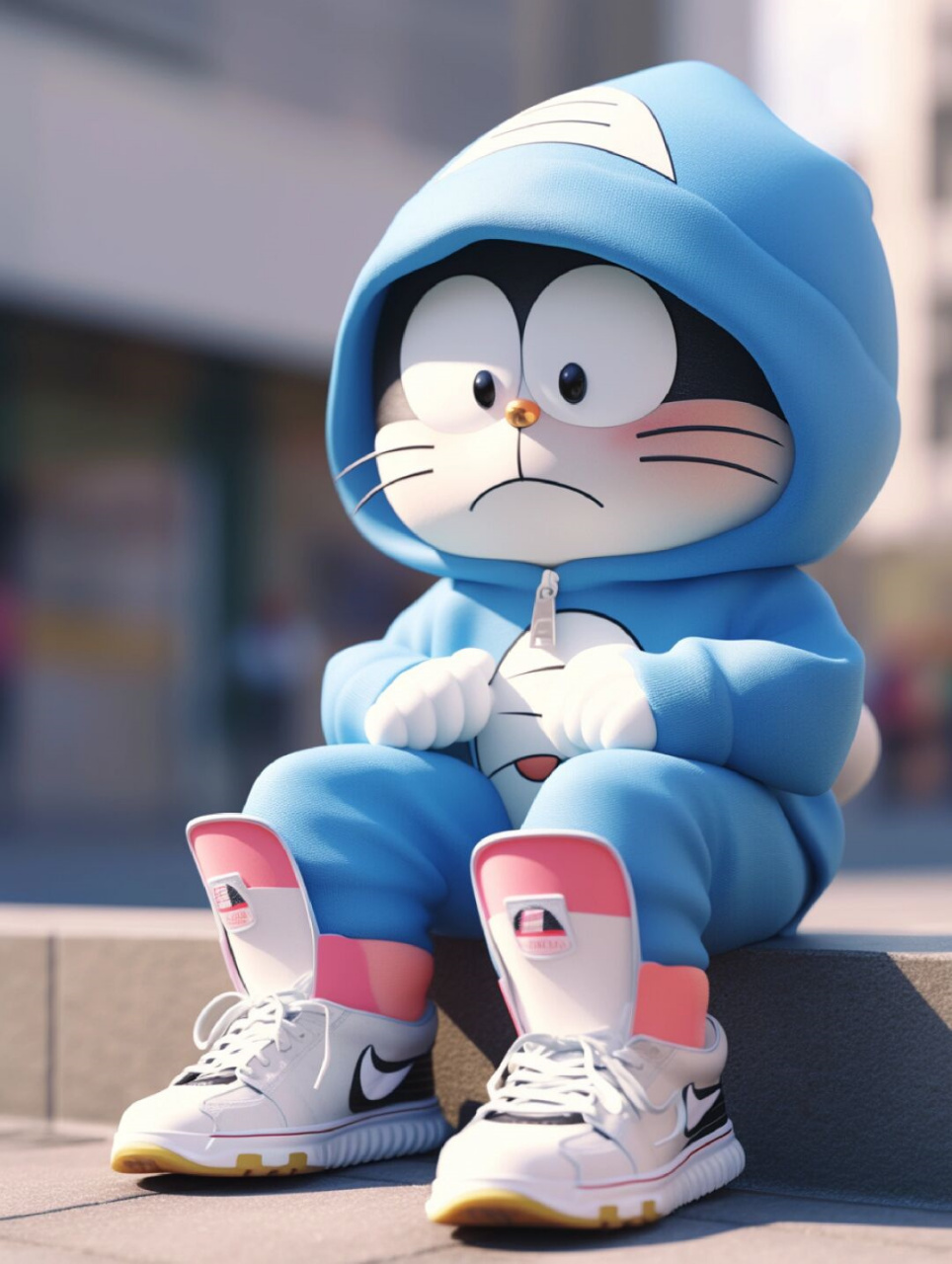 09159498 机器猫想起它的好友大雄,平时两个人都喜欢坐在