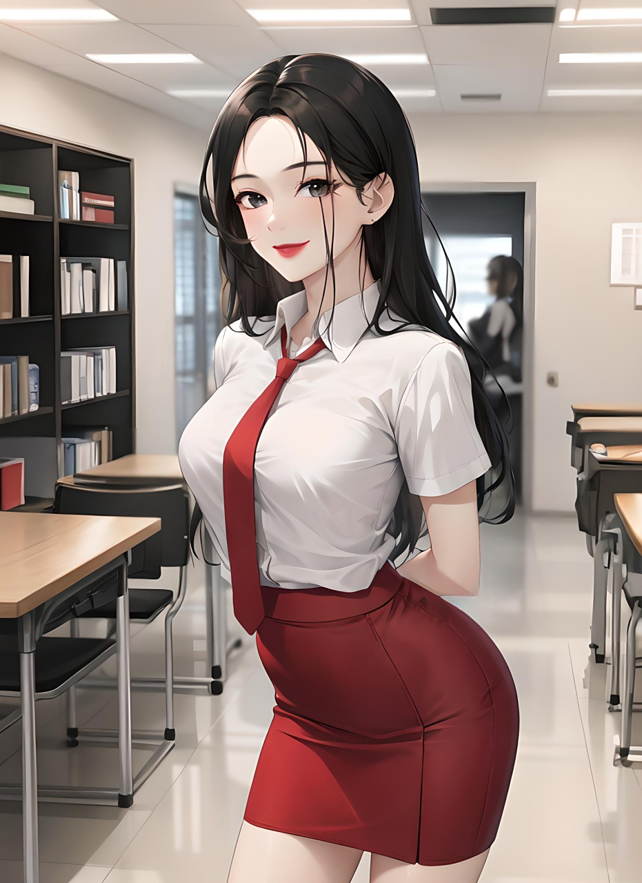 动漫壁纸:职场风成熟御姐 ai 厚涂创作下的职场风成熟御姐,她身着贴身