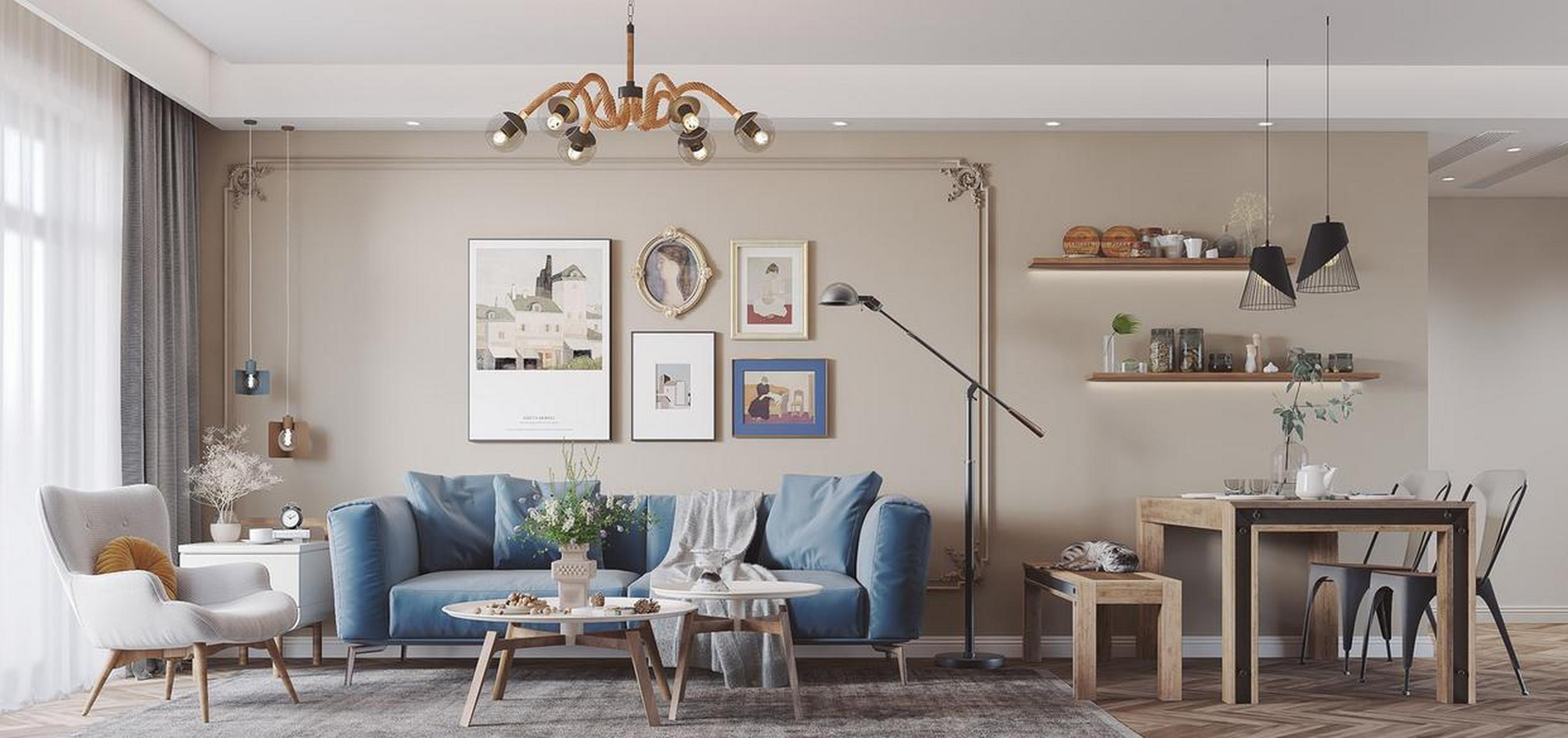 沙发背景组合效果图.  你喜欢这样的装修吗?喜欢点个赞吧.