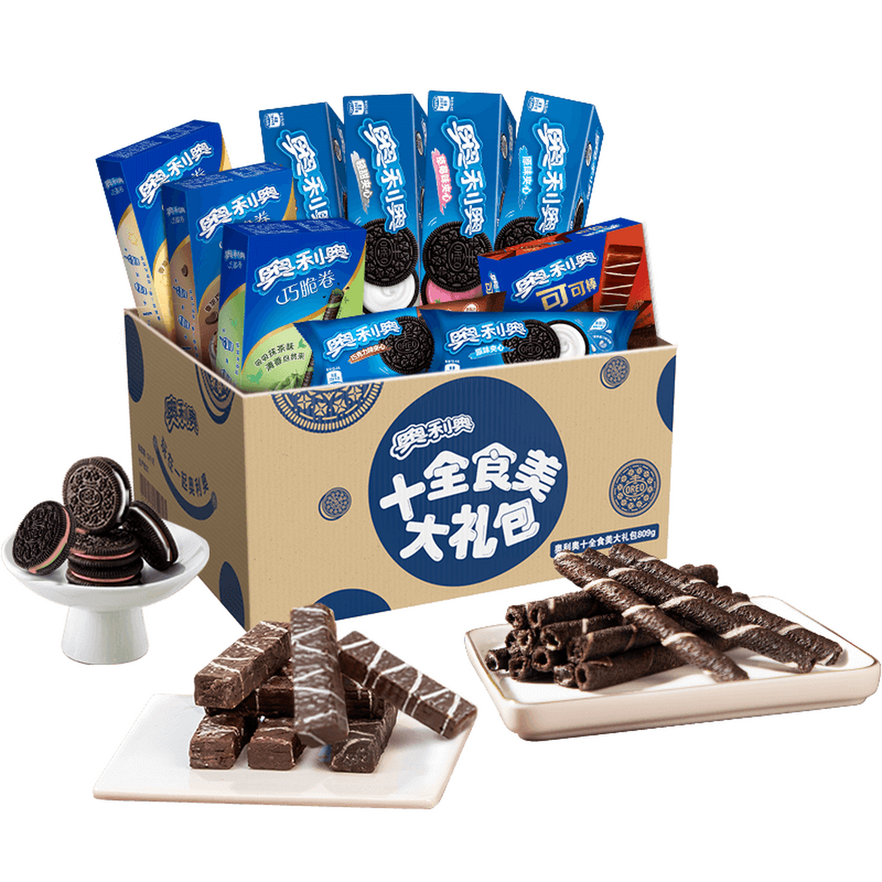 奥利奥是一种著名的饼干,由两片黑色的巧克力饼干夹心着白色的甜奶油