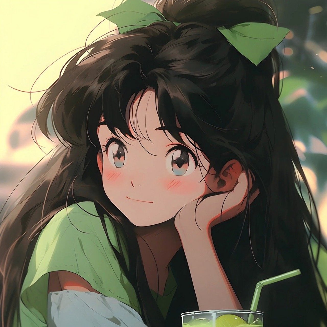 ai绘画# 夏日女生动漫头像 676767