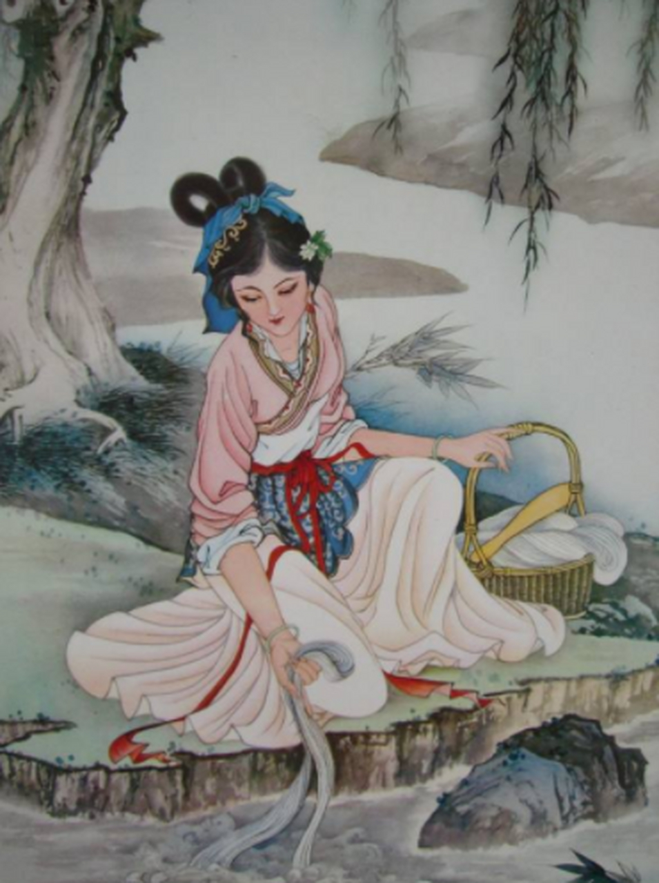 我国古代"四大美女"之一的西施,出生在越国苎萝村,平日里靠给人洗