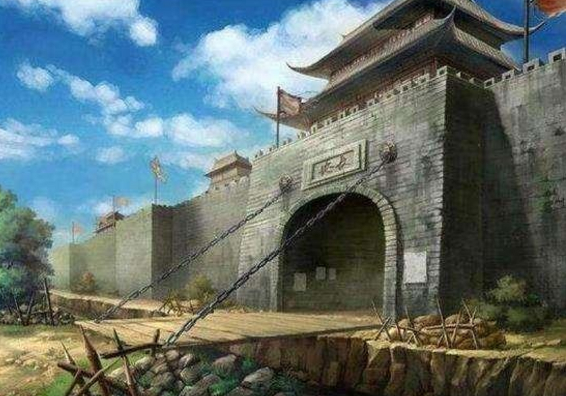 为了保障城池的安全,通常采用高墙,深沟,坚固的城门等手段进行固守.