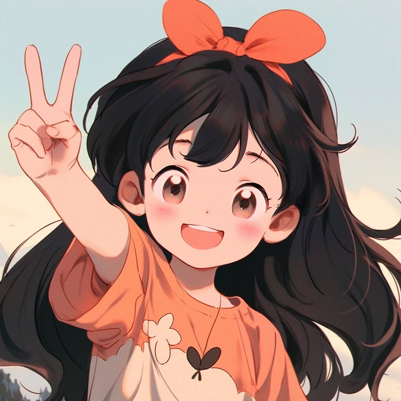 可爱头像|橘色|明天又是元气满满的一天  动漫女生头像#闺蜜头像