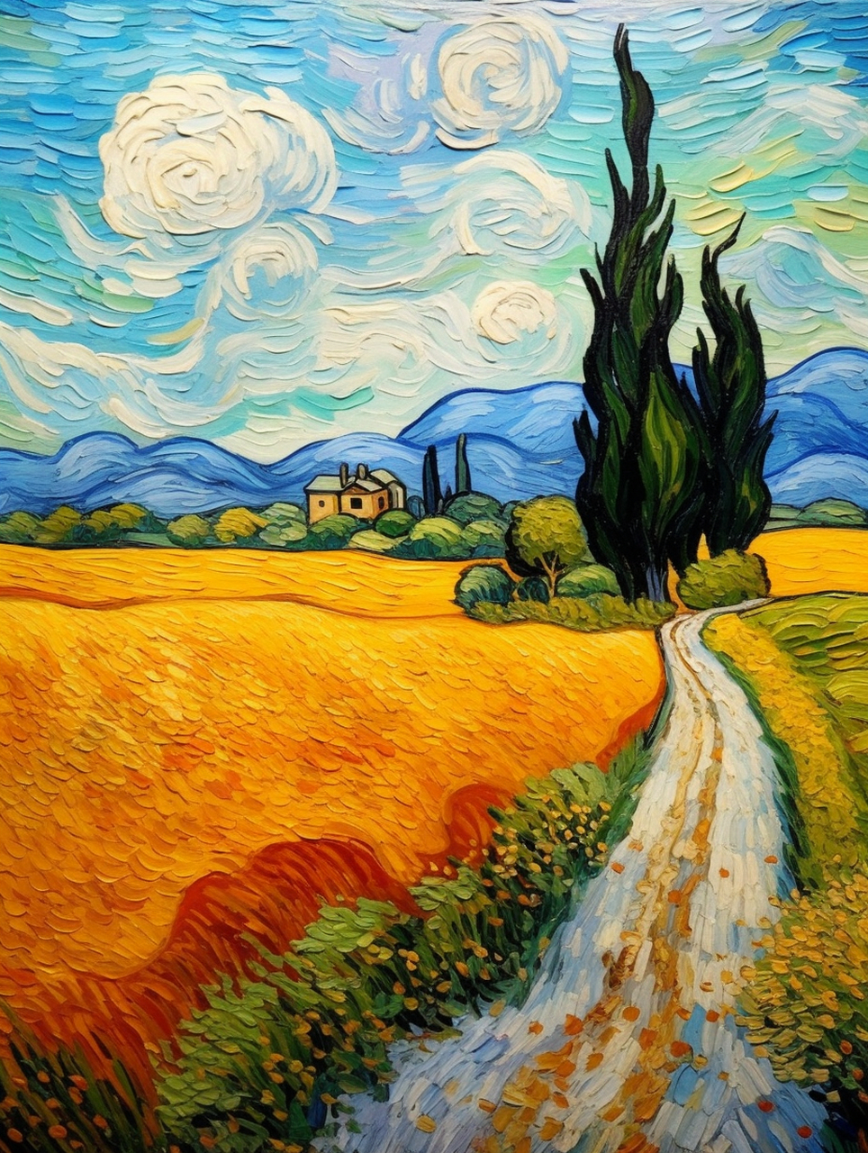绚烂星空下的梵高油画风格  梵高(vincent van gogh)是荷兰后印象派