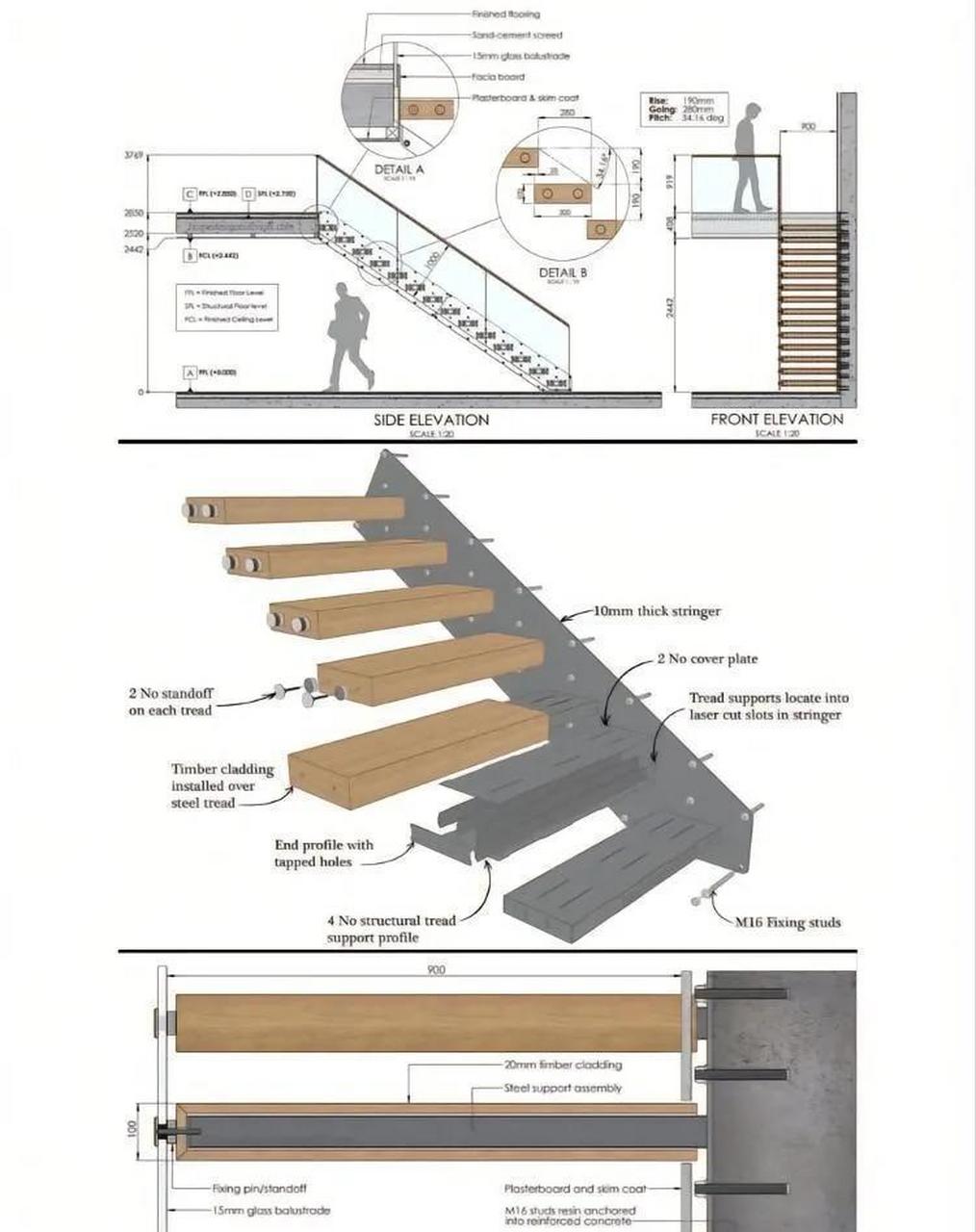 它是通过将固定装置和支撑结构隐藏制作,楼梯踏步达到悬浮的感觉