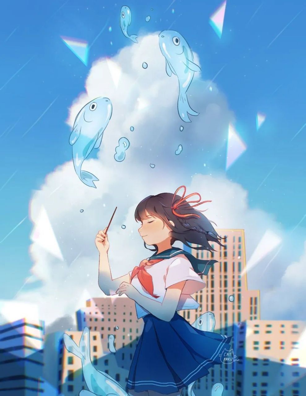 ins插画师: catpaku  梦幻清新的治愈系插画作品