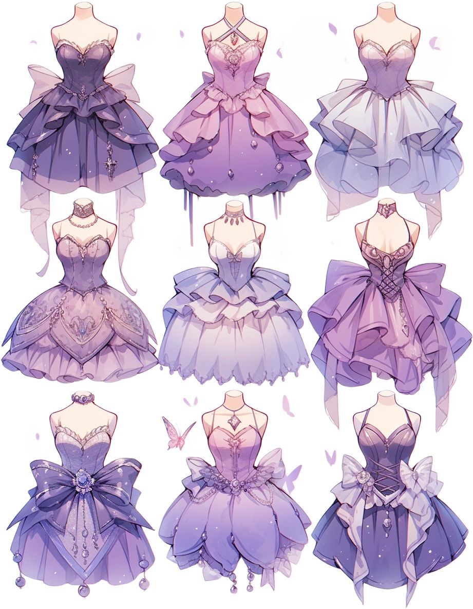 礼服|oc礼服设计图连衣裙插画素材31弹