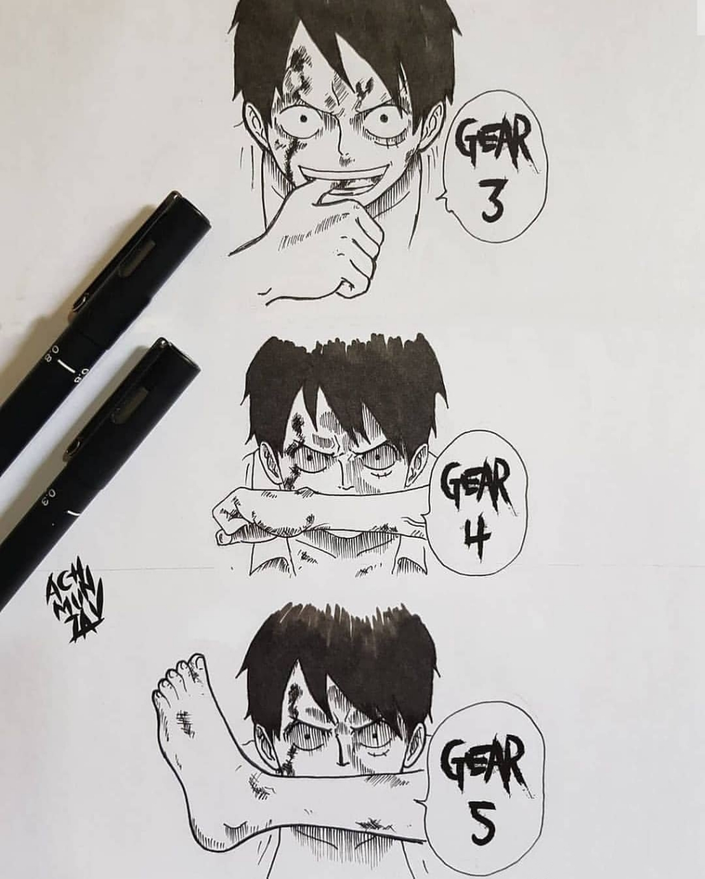 海贼王# 路飞3挡咬手指,4挡咬手臂,5挡是不是该咬脚了?